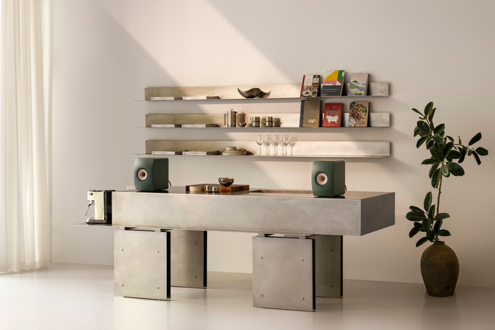 KEF LS50 Wireless II Dark Green product in use