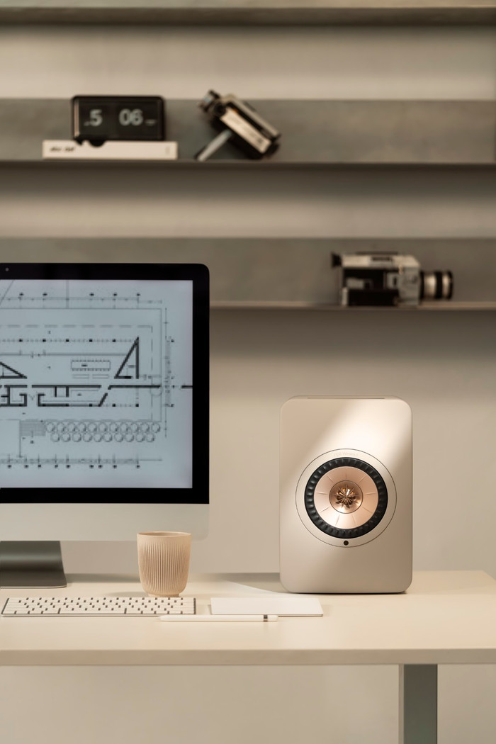 KEF LS50 Wireless II Beige product in use