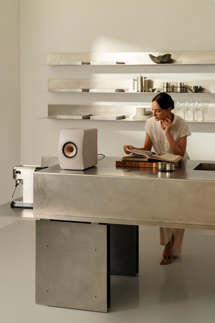 KEF LS50 Wireless II Beige product in use