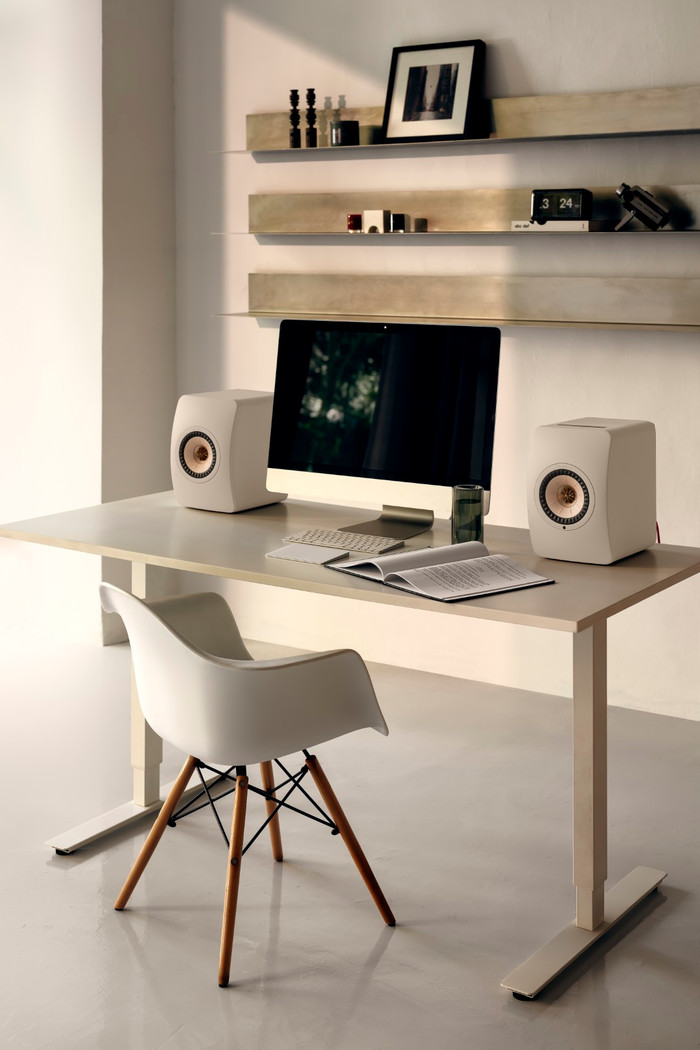 KEF LS50 Wireless II Beige product in use
