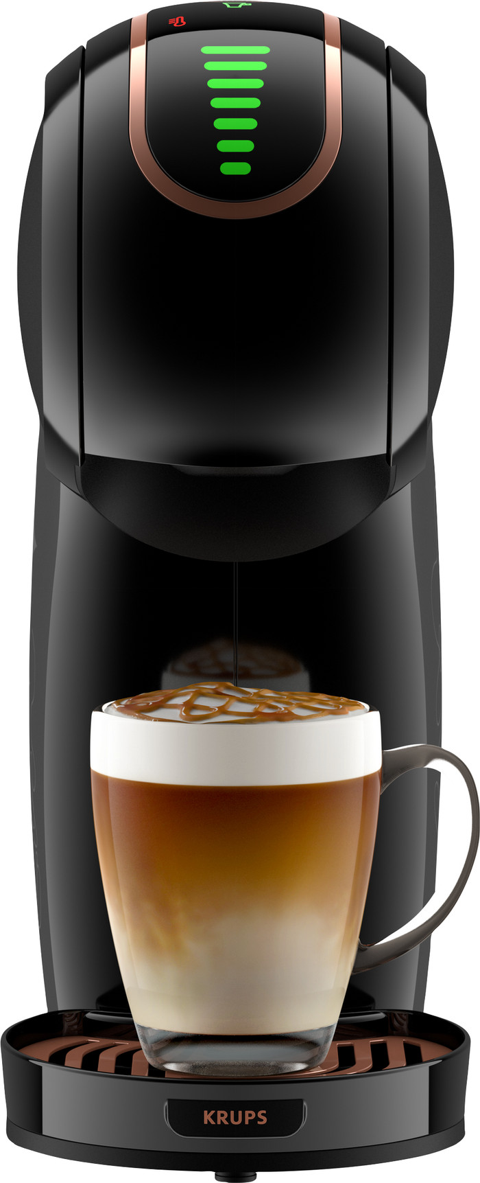 Krups Dolce Gusto Genio S Touch + Starbucks Kaffeetassen und Kaffeepaket vorne