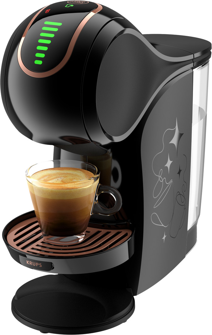 Krups Dolce Gusto Genio S Touch + Starbucks Kaffeetassen und Kaffeepaket rechte seite