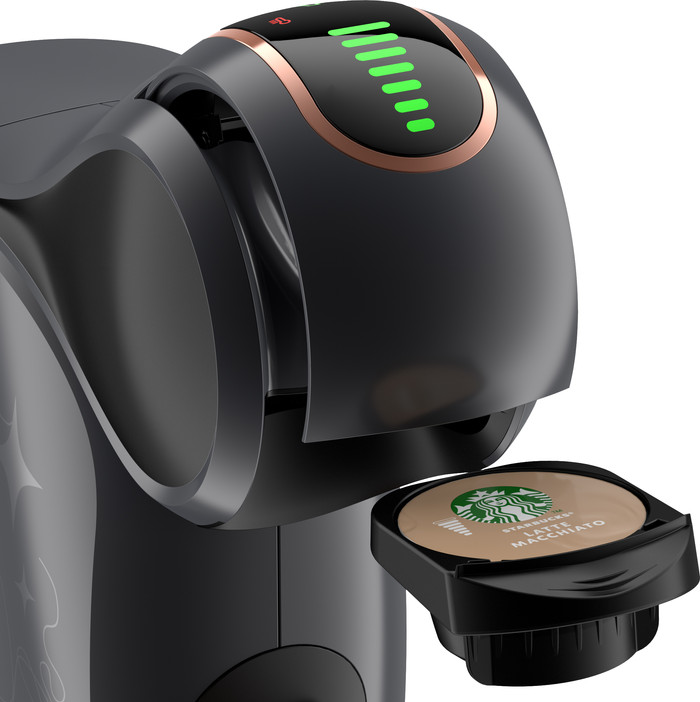 Krups Dolce Gusto Genio S Touch + Starbucks Kaffeetassen und Kaffeepaket oberseite