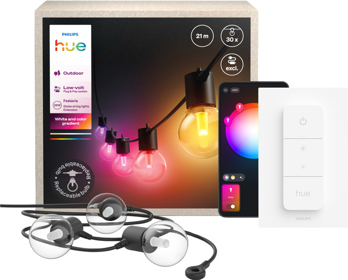 Philips Hue Festavia Outdoor String Lights - 21 meters - Extension + Dimmer Main Image