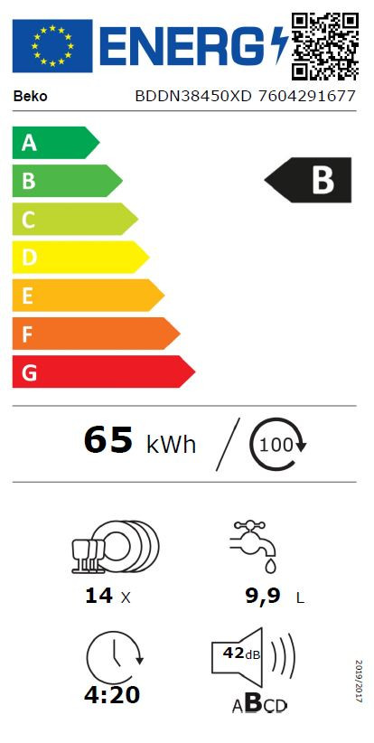 Beko BDDN38450XD energielabel