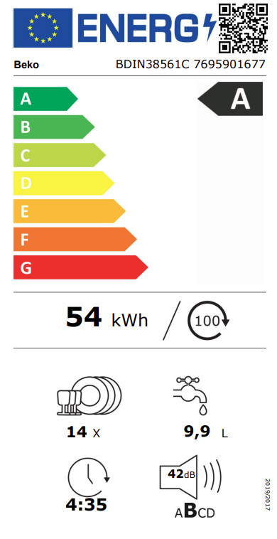 Beko BDIN38561C energielabel