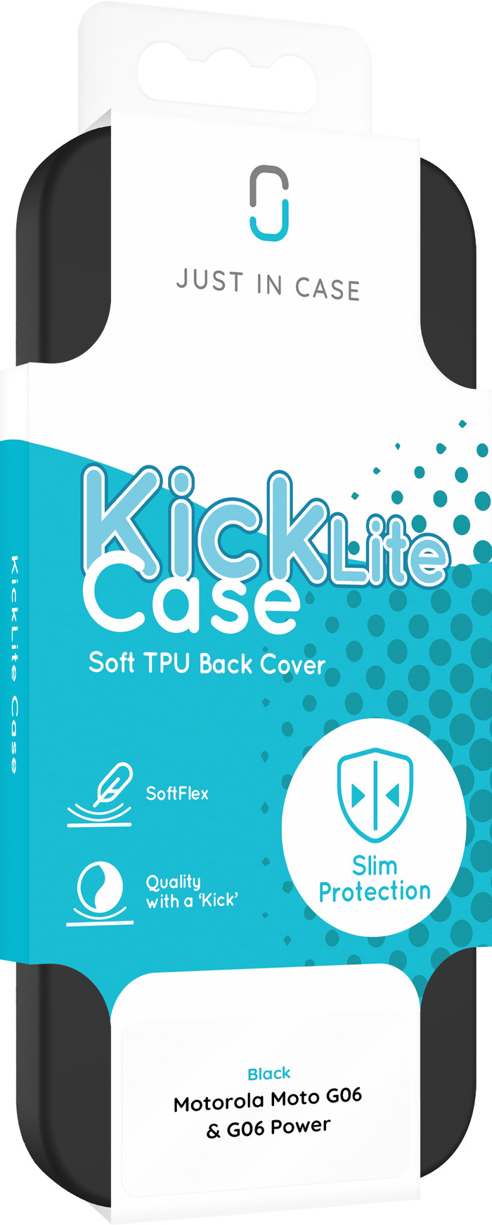 Just in Case Soft Design Motorola Moto G06 Backcover Schwarz verpackung