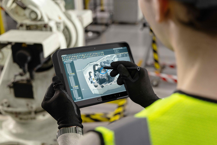 Samsung Galaxy Tab Active5 Pro 10,1 Zoll 256GB Wi-Fi + 5G produkt in gebrauch