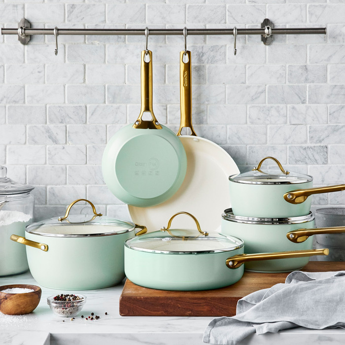 GreenPan Padova Topf- und Pfannenset 10-teilig Mint Green visueller lieferant
