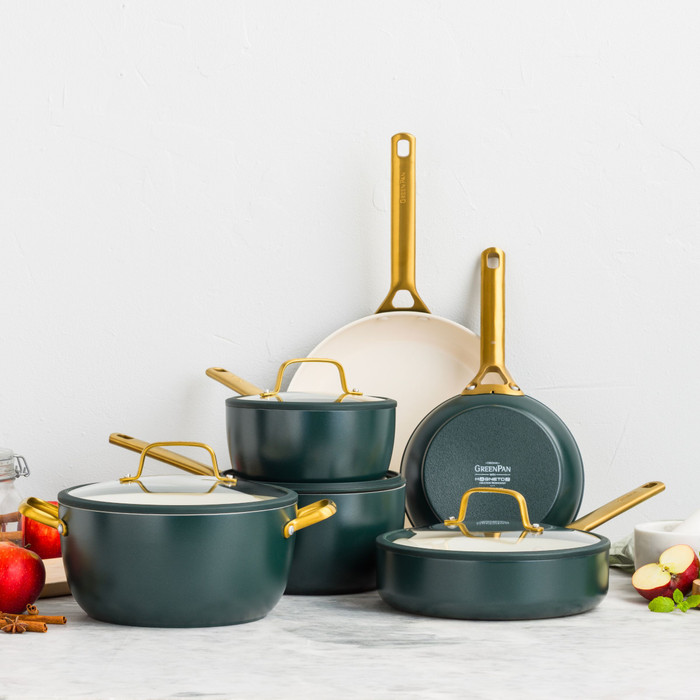 GreenPan Padova Topf- und Pfannenset 10-teilig Pine Green visueller lieferant