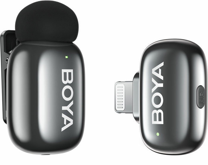 Boya Mini 2 Grau für USB-C und Lightning vorne