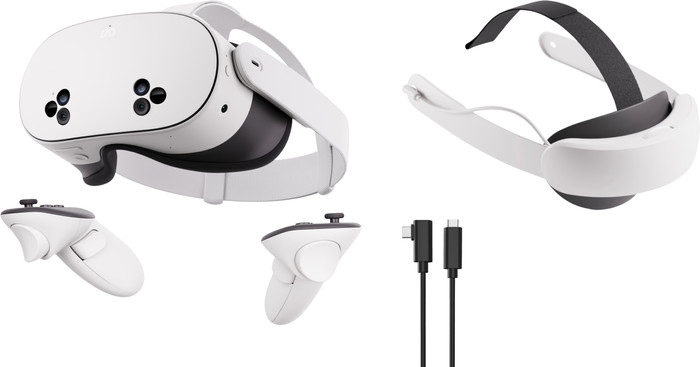Meta Quest 3S 256GB + BlueBuilt PC Link-Kabel + Elite Strap mit Akku Main Image