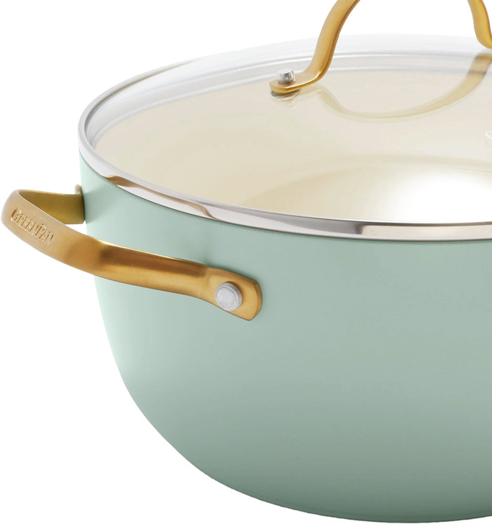GreenPan Padova Topf- und Pfannenset 10-teilig Mint Green detail