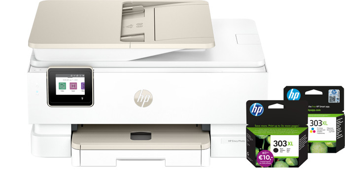 HP Envy Photo 7930 Multifunktionsdrucker + 1 schwarze XL-Patrone + 1 Farbpatrone Main Image