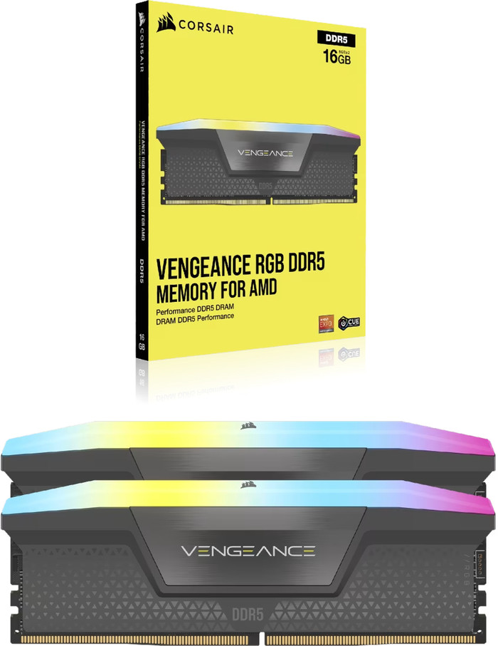 CORSAIR Vengeance RGB 64GB (2x 32GB) DDR5 DIMM 6.000 MT/s CL40 XMP vorne