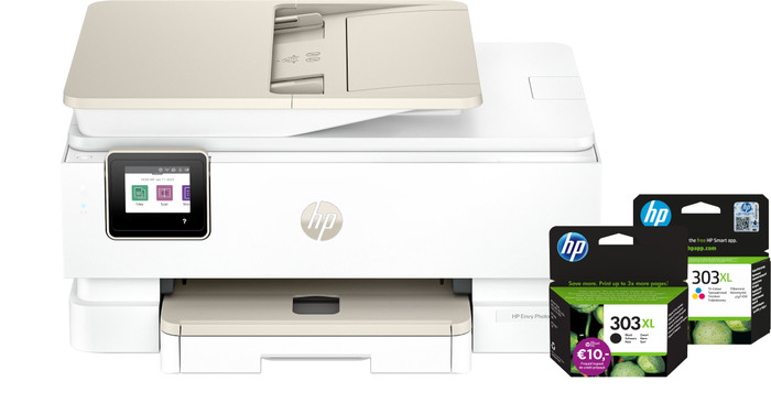 HP Envy Photo 7934 Multifunktionsdrucker + 1 schwarze XL-Patrone + 1 Farbpatrone Main Image