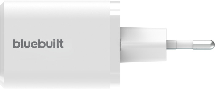 BlueBuilt Power-Delivery-Ladegerät mit 2 USB-C-Anschlüssen 65 W Weiß rechte seite