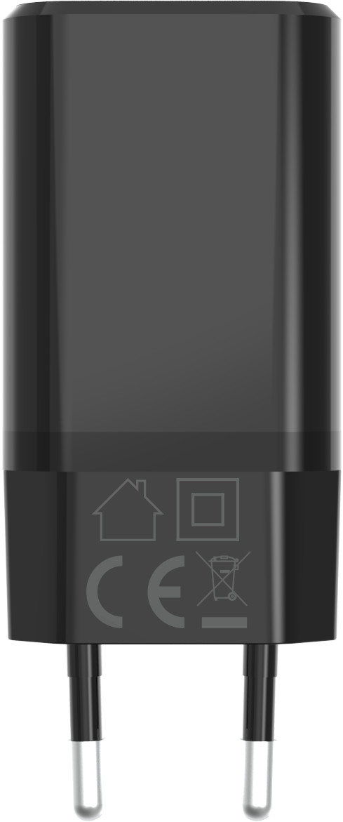 BlueBuilt Power-Delivery- und Quick-Charge-Ladegerät mit 3 USB-Anschlüssen 65 W Schwarz vorne