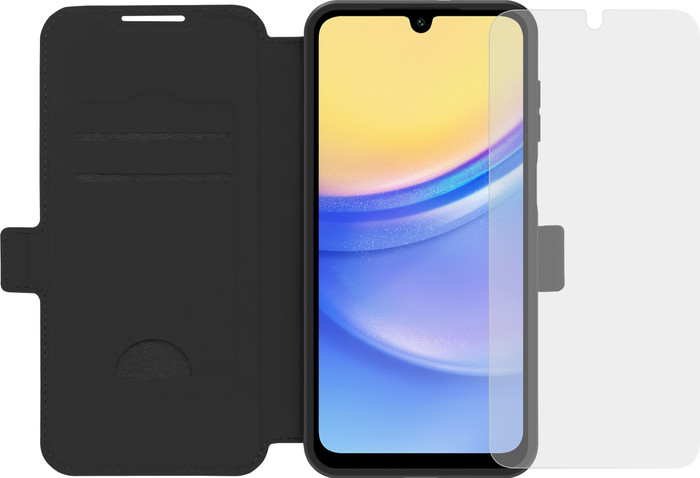 BlueBuilt Samsung Galaxy A16 4G/5G Book Case Schwarz + Panzerglas Main Image