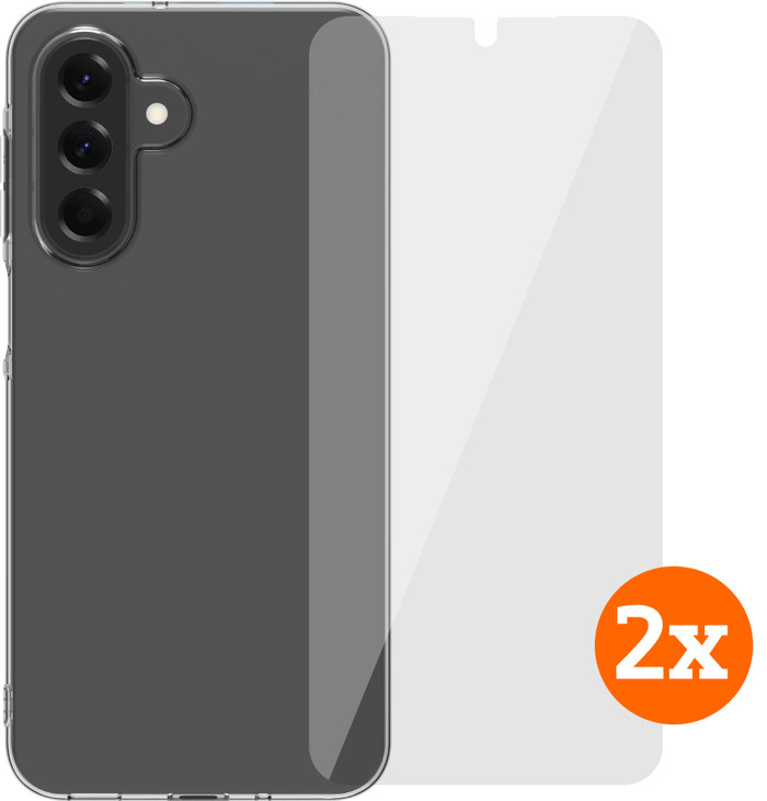 BlueBuilt Samsung Galaxy A17 4G/5G Backcover Transparent + Panzerglas Doppelpack Main Image