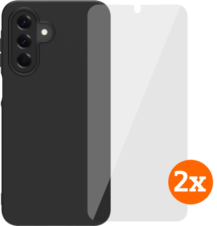 BlueBuilt Samsung Galaxy A17 4G/5G Backcover Schwarz + Panzerglas Doppelpack Main Image