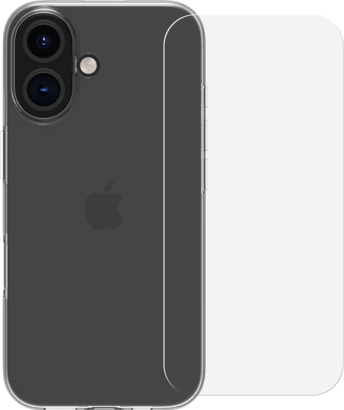 BlueBuilt Backcover iPhone 16 Transparent + Panzerglas Main Image