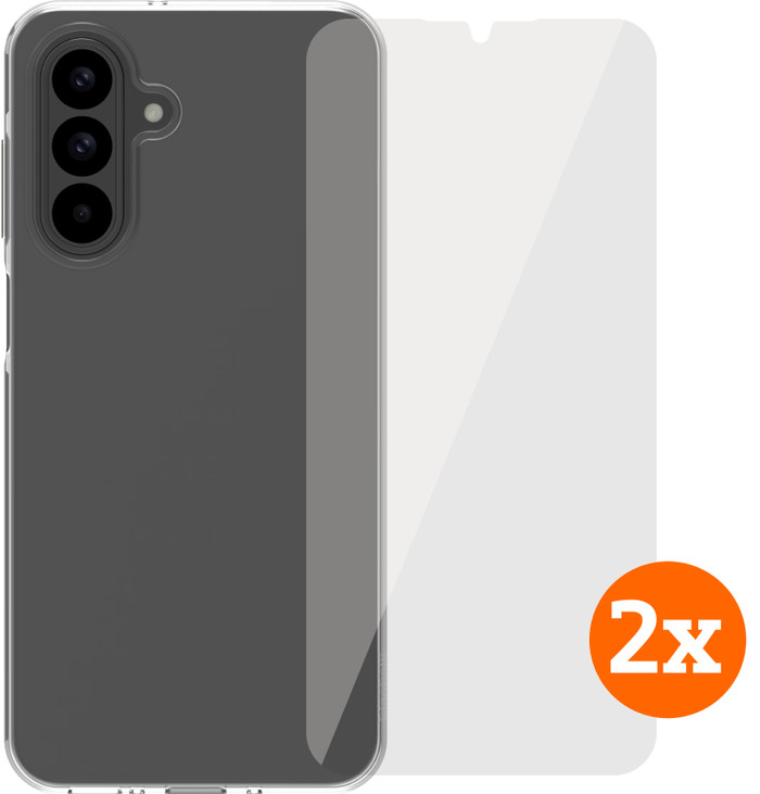 BlueBuilt Samsung Galaxy A26 Backcover Transparent + Panzerglas Doppelpack Main Image