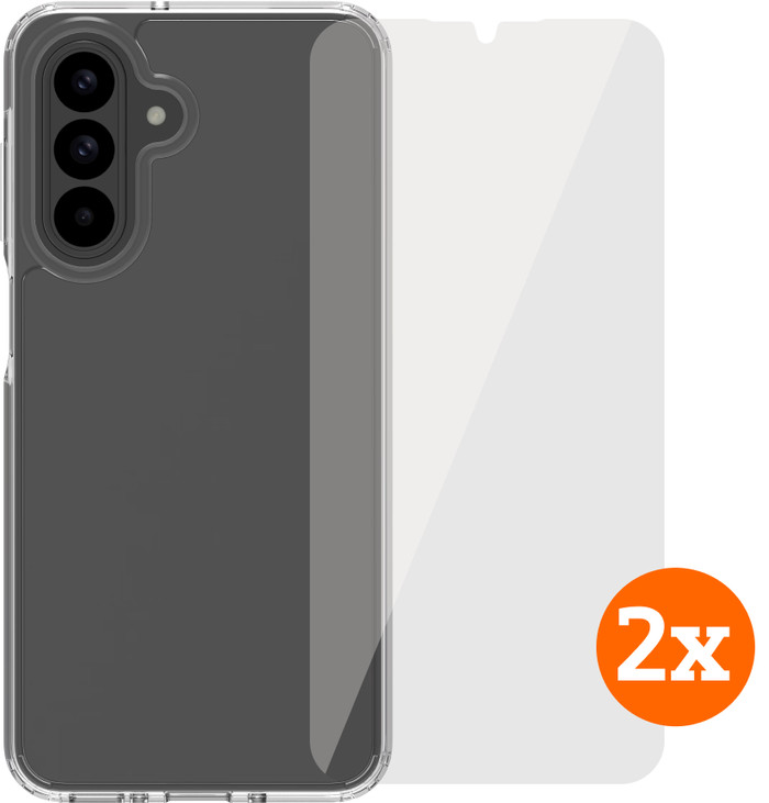 BlueBuilt Protective Back Cover Samsung Galaxy A26 Transparent + Screen Protector Duo Pack Main Image