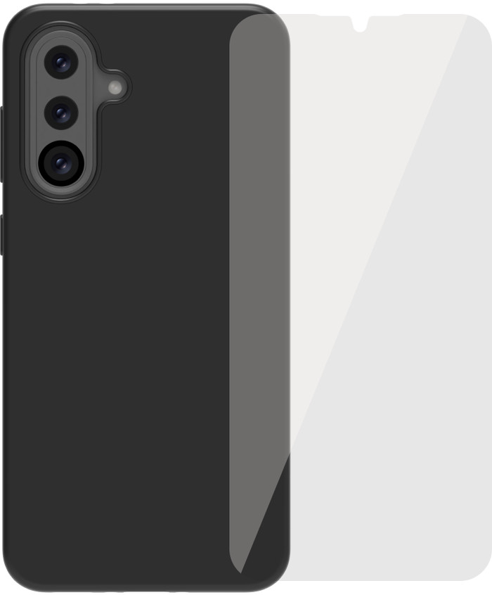 BlueBuilt Samsung Galaxy A36 Backcover Schwarz + Panzerglas Main Image