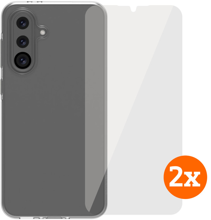 BlueBuilt Samsung Galaxy A36 Backcover Transparent + Panzerglas Doppelpack Main Image