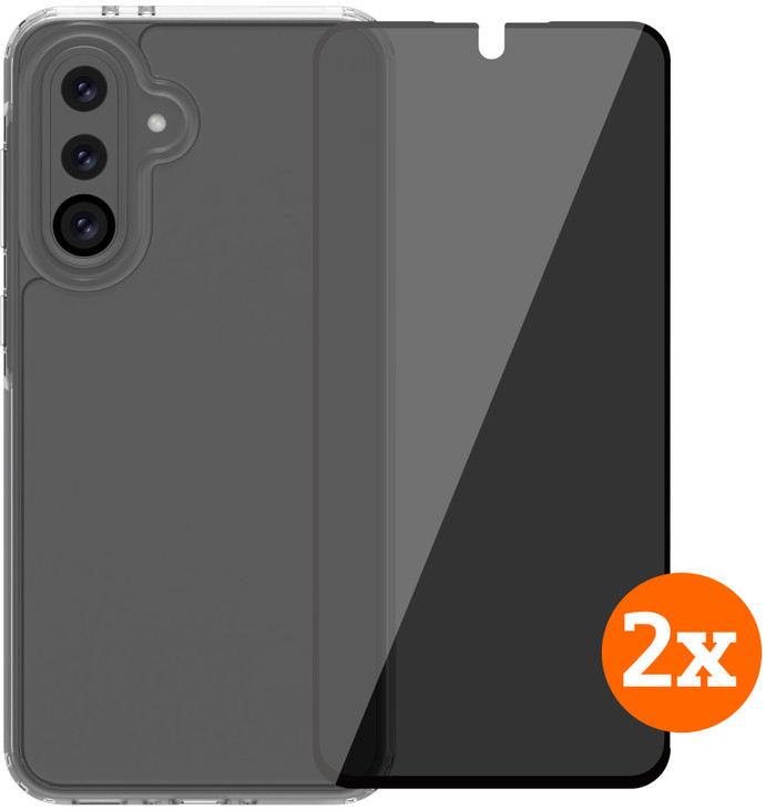 BlueBuilt Protective Cover Samsung Galaxy A36 Transparent + Privacy Protector Doppelpack Main Image