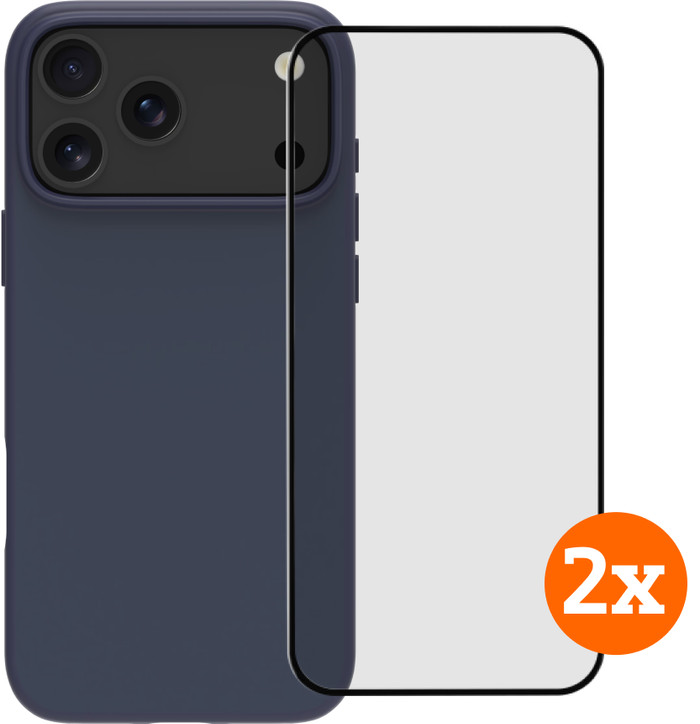 BlueBuilt Protective Back Cover MagSafe iPhone 17 Pro Max Blue + Screen Protector Duo Pack Main Image