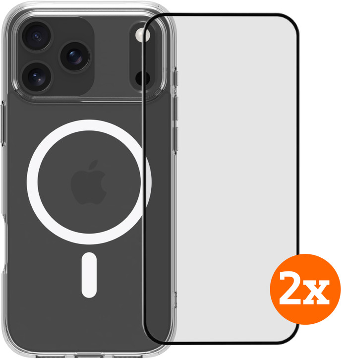 BlueBuilt Protective Back Cover MagSafe iPhone 17 Pro Max + Screen Protector Duo Pack Main Image