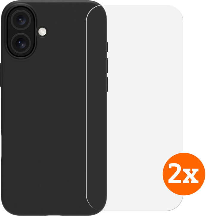 BlueBuilt Protective Backcover iPhone 16 Plus Transparent + Panzerglas Doppelpack Main Image