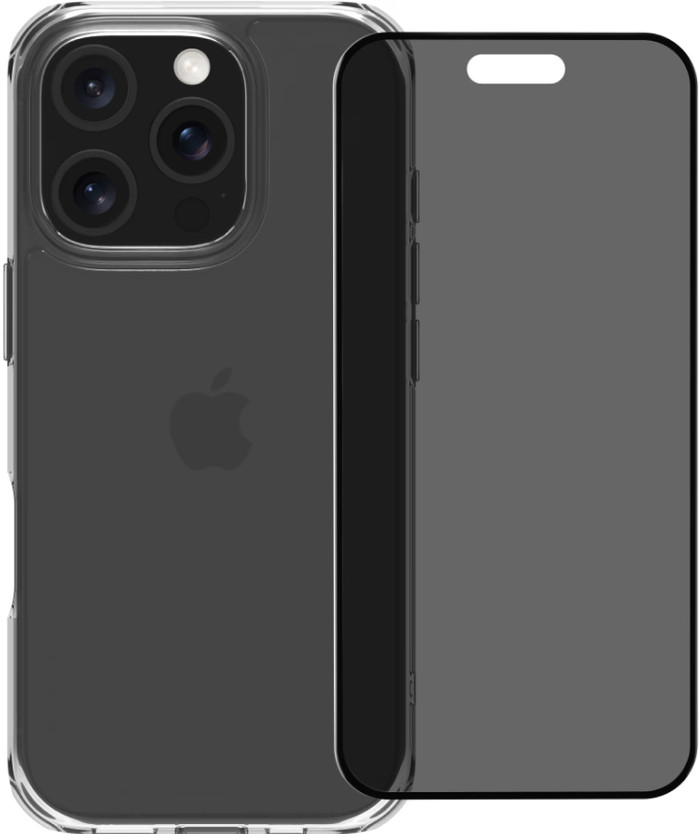 BlueBuilt Protective Backcover iPhone 16 Pro Transparent + Blickschutz Panzerglas Main Image