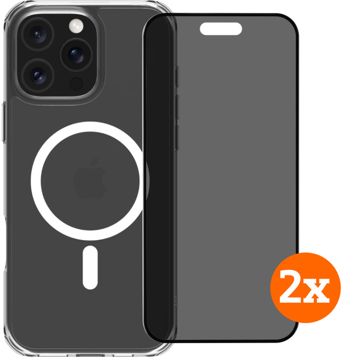 BlueBuilt Protective Cover MagSafe iPhone 16 Pro Max + Privacy Displayschutz Doppelpack Main Image