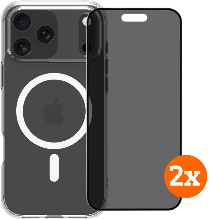 BlueBuilt Case MagSafe iPhone 17 Pro Max Transparent + Privacy Filter Duo Pack Main Image