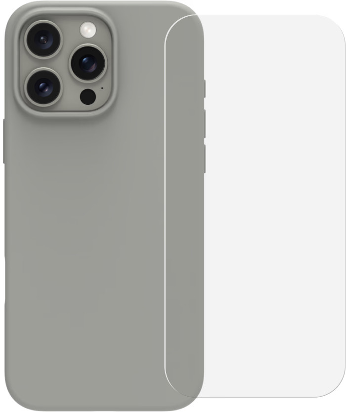 BlueBuilt Backcover iPhone 16 Pro Max Grau + Panzerglas Main Image