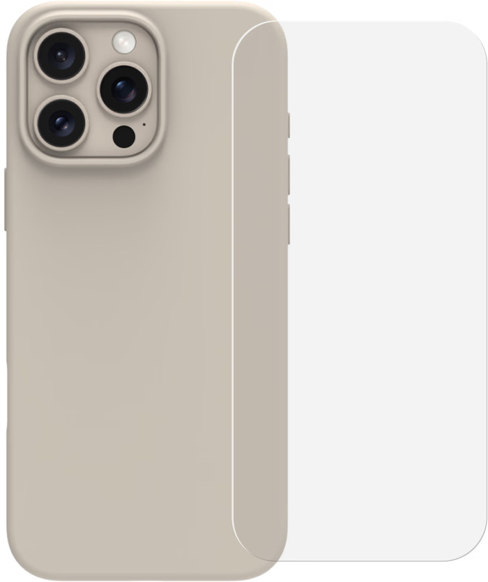 BlueBuilt Backcover iPhone 16 Pro Max Beige + Panzerglas Main Image