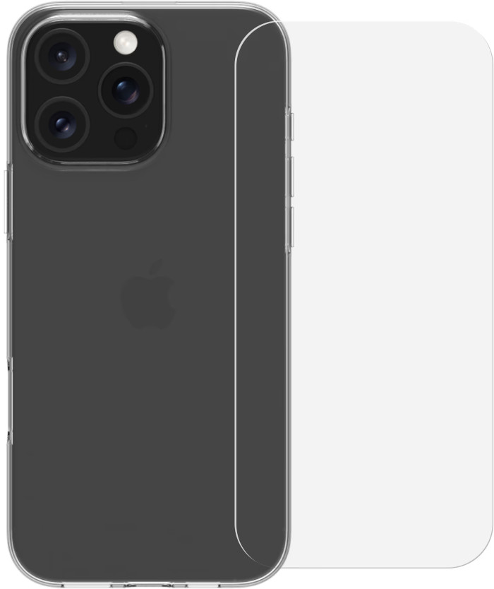 BlueBuilt Backcover iPhone 16 Pro Max Transparent + Panzerglas Main Image