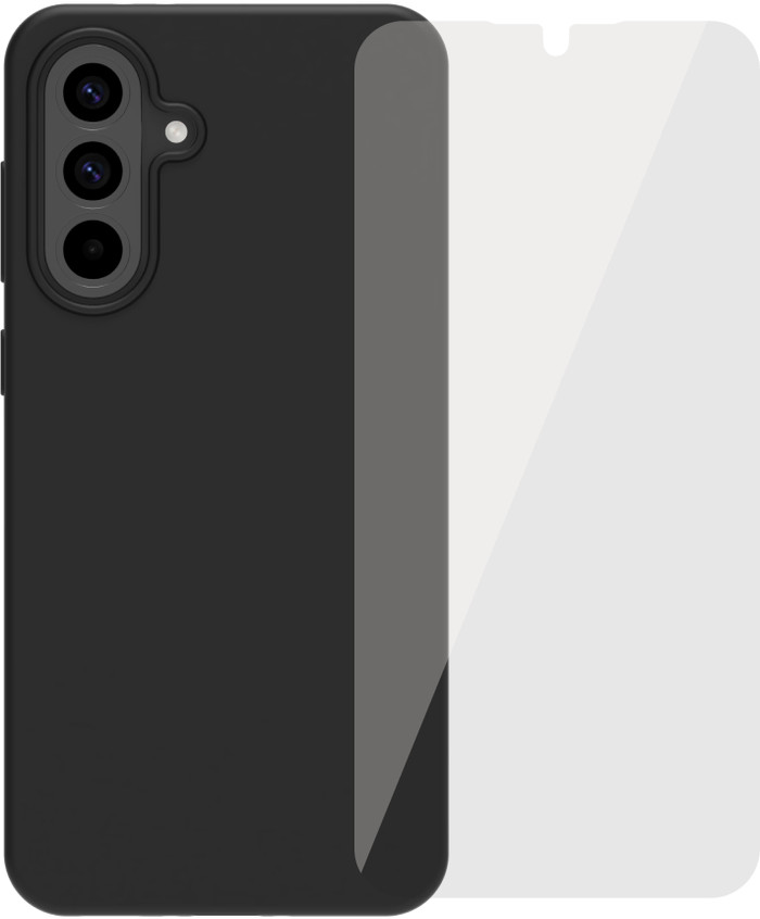 BlueBuilt Samsung Galaxy A56 Back Cover Black + BlueBuilt Screen Protector Glass Main Image