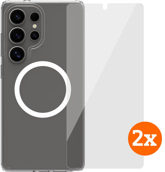 BlueBuilt Protective Cover Magnet Galaxy S25 Ultra Transparent + Protector Doppelpack Main Image