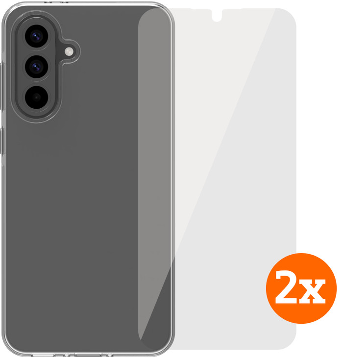 BlueBuilt Samsung Galaxy A56 Backcover Transparent + Panzerglas Doppelpack Main Image