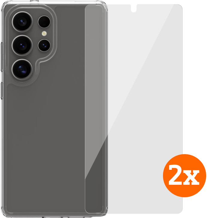 BlueBuilt Protective Cover Samsung Galaxy S25 Ultra Transparent + Displayschutz Doppelpack Main Image