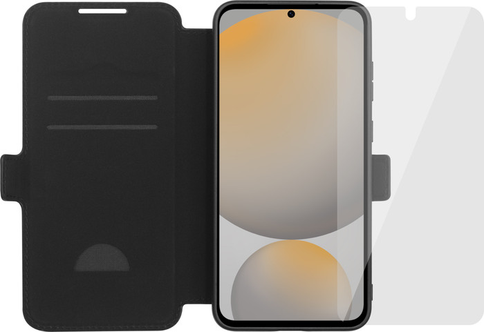 BlueBuilt Samsung Galaxy S25 FE Book Case Schwarz + Panzerglas Main Image