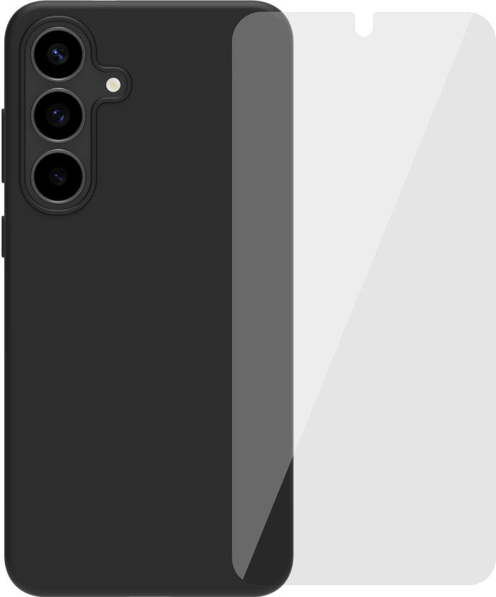 BlueBuilt Samsung Galaxy S25 FE Backcover Schwarz + Panzerglas Main Image