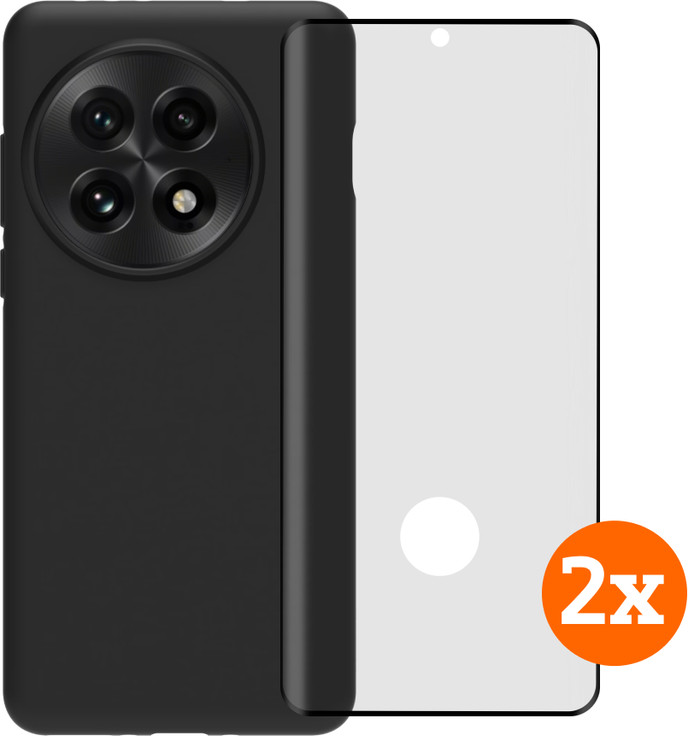 BlueBuilt Backcover OnePlus 13 Schwarz + Panzerglas Doppelpack Main Image