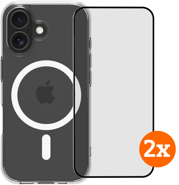 BlueBuilt Protective Back Cover MagSafe iPhone 17 Transparent + Screen Protector Duo Pack Main Image