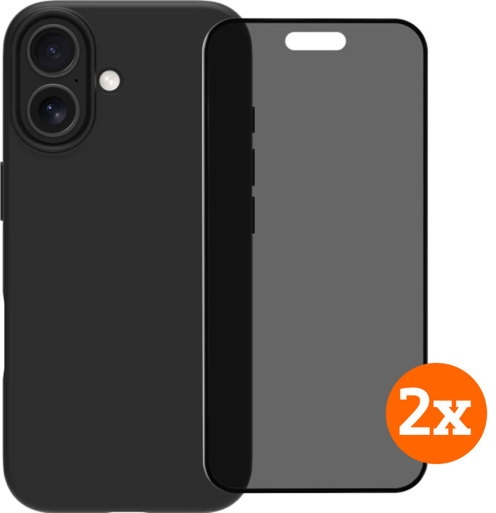 BlueBuilt Back Cover iPhone 17 Black + Privacy Filter Screen Protector Duo Pack Main Image