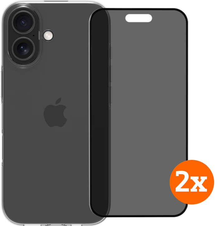 BlueBuilt Back Cover iPhone 17 Transparent + Privacy Filter Screen Protector Duo Pack Main Image